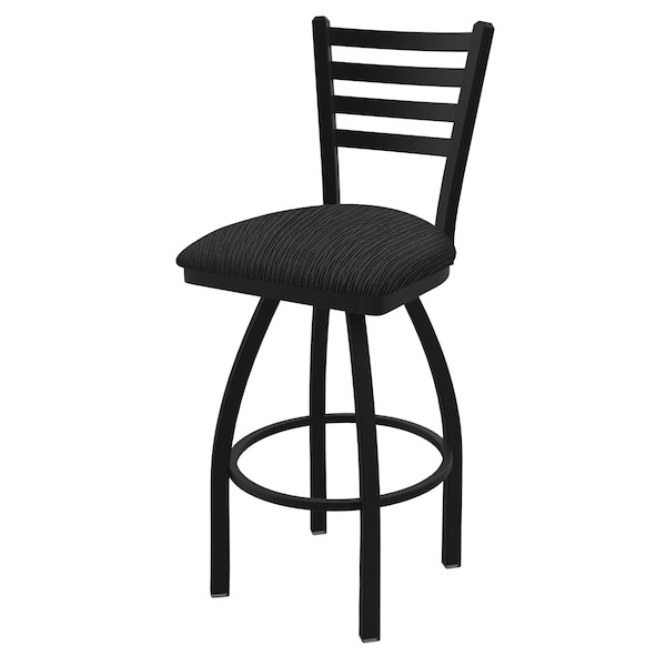 25" Swivel Counter Stool, Black Wrinkle, Graph Coal Seat